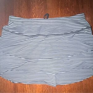 Athleta Black and White Striped Mini Skirt